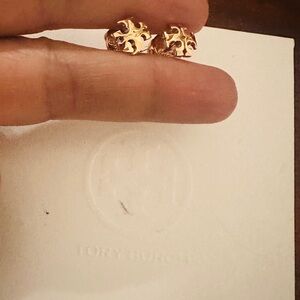 Tory Burch Gold Logo Stud Earrings